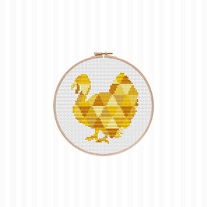 Turkey Cross Stitch Pattern this Thanksgiving embroidery pattern is the quick easy way to make DIY Thanksgiving decor or autumn decor. image 2