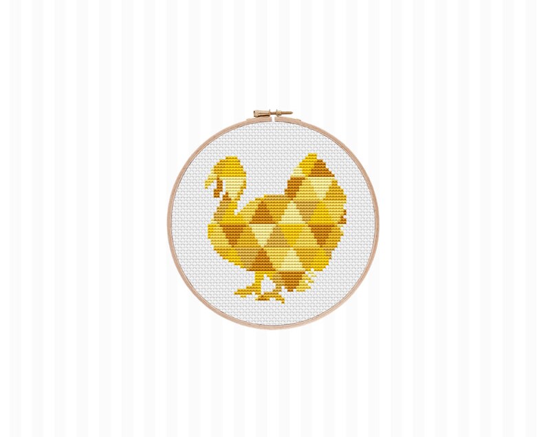 Turkey Cross Stitch Pattern this Thanksgiving embroidery pattern is the quick easy way to make DIY Thanksgiving decor or autumn decor. image 2