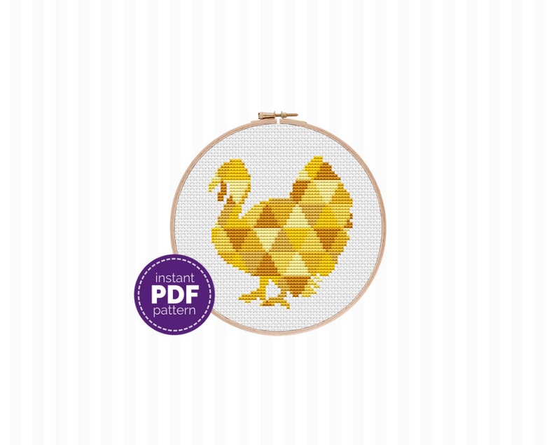 Turkey Cross Stitch Pattern this Thanksgiving embroidery pattern is the quick easy way to make DIY Thanksgiving decor or autumn decor. image 1