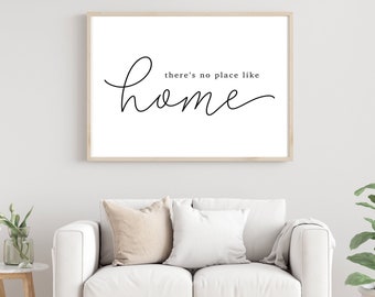 There's No Place Like Home Sign, Entryway Wall Decor, Digital Sign, Living Room Wall Art, Modern Farmhouse Wall Hanging, Signs For Home