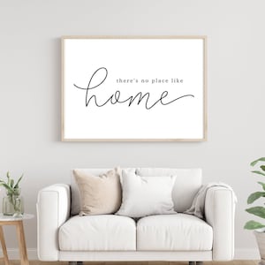 There&#39;s No Place Like Home Sign, Entryway Wall Decor, Digital Sign, Living Room Wall Art, Modern Farmhouse Wall Hanging, Signs For Home