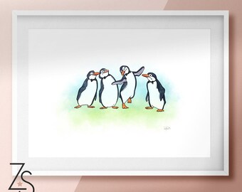 SSFF Printed Scrapbook Page Paper Piece Piecing Disney Mary Poppins PENGUINS