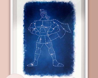 Hercules Star Constellation illustration print