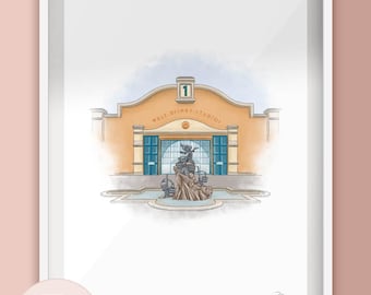 Walt Studios Park Entrance - Illustration Art print