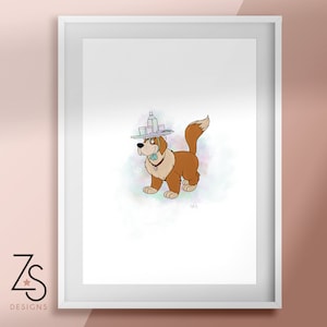 Peter Pan - Nana - Nursery Dog Illustration Print