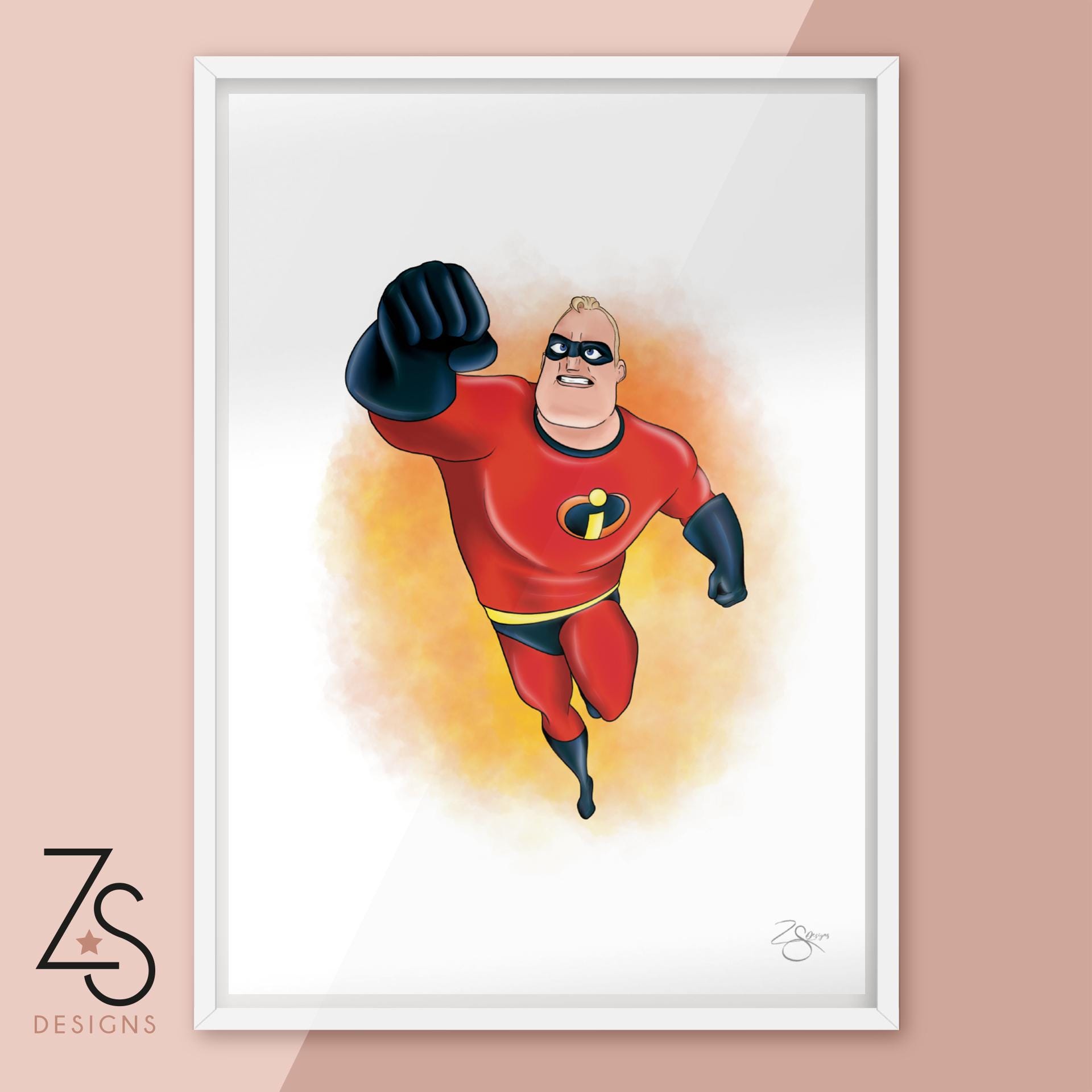 mr-dad-superhero-art-print-hand-drawn-illustration-a5-a4-etsy