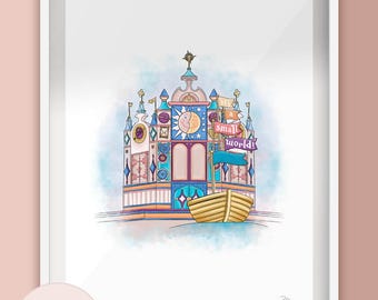 It's A Small World Ride Entrance Illustration Art Print