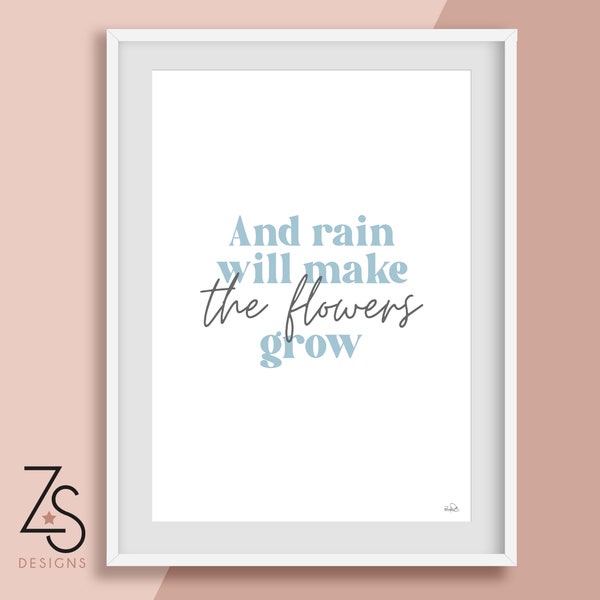 Les Miserables Typography Quotes - Different Options - Rain will make the flowers Grow, Do you hear the people sing, Dreamed - A5 A4 or A3