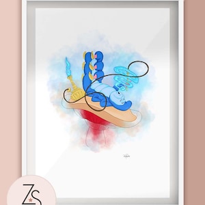 Alice in Wonderland Inspired Caterpillar Illustration Print