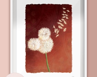Mickey Mouse Dandelion Wishes Illustration Art Print - Disney inspired