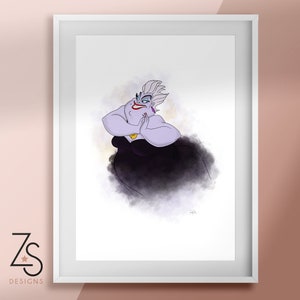 Seawitch Villain Illustration - Ursula - The Little Mermaid - Print