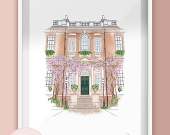 Bridgerton House Venue Illustration Art Print