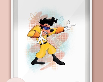 Max Power Line Goofy Movie 90s Nostalgia Illustration Art Print