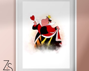 Queen of Hearts, Alice in Wonderland Illustration