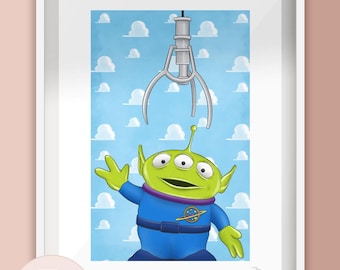 The Claw Green Toy Alien Illustration Print