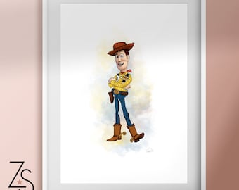 Toy Story Woody Cow Boy Illustration