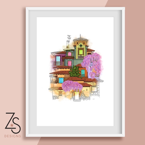 Disney Encanto House Illustration Print - A5 A4 or A3