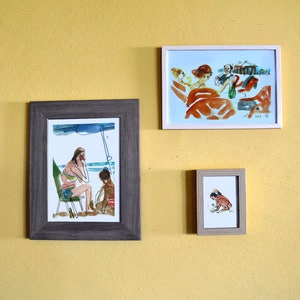 Conjunto de 3 impresiones de playa, impresión de paisaje marino, arte de la pared del mar, regalo de bienvenida, esbozo de la gente, decoración del hogar, arte de la pared de la playa, cartel del océano, conjunto de arte