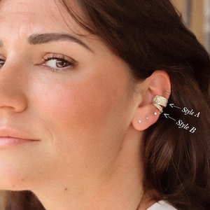 925 Sterling Silver Hammered Ear Wrap | Plated 18k gold\ No Piercing \ Chunky Cuff \ No Tarnish\ gift idea