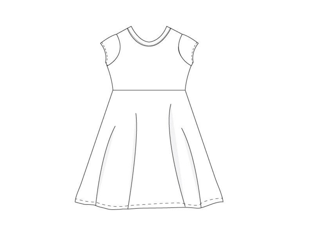Tshirt Dress, Knit Dress Sewing Pattern, Downloadable PDF Pattern Size