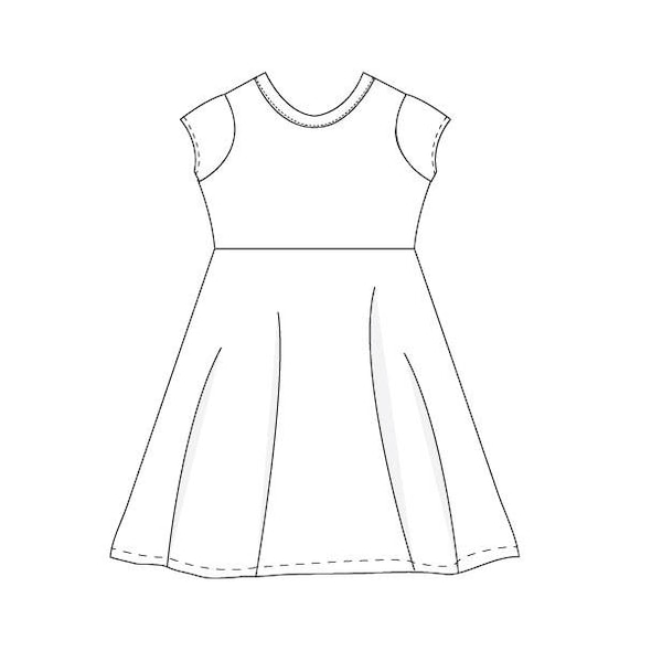 T-Shirt Dress, Knit Dress Sewing Pattern, Downloadable PDF Pattern Size 2-9, Girls Play Dress Children's Sewing Pattern