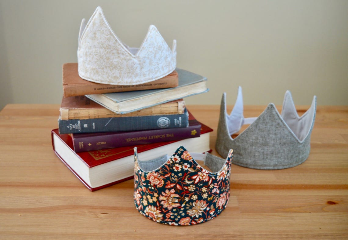 Fabric Crown Pattern 3 Unique Stylesqueen King Princess Etsy Canada