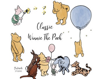 くまのプーさん Disney Classic Pooh 額画 くまのプーさん - ディズニー プーさん クラシックプー イラスト 絵画