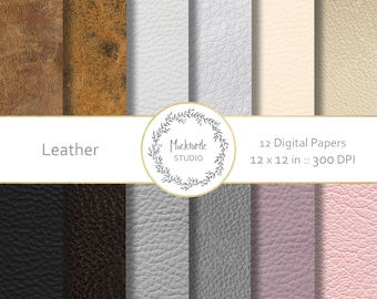 Leather Digital Paper - Clipart Scrapbook Leather Texture - Commercial use