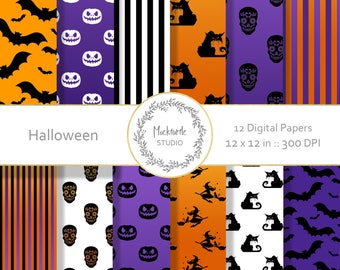 Halloween digital paper - Halloween clipart - Scrapbook paper - Halloween Digital Paper - Halloween Digital Paper - Commercial use