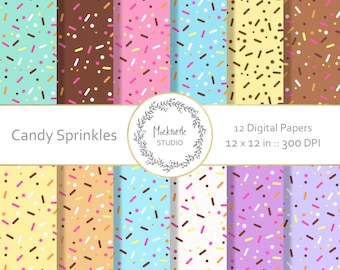 Sprinkles digital paper - Candy clipart - Scrapbook paper, Sprinkles Digital Paper, Candy Digital Paper, Commercial use - Candy Sprinkles