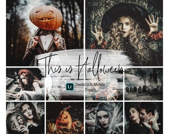 10 Halloween Lightroom Presets | Desktop & Mobile | Autumn Moody Halloween Preset | Professional Blogger Instagram