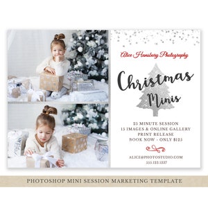 Christmas Mini Session Template - Holiday Mini Session Template - Photography Marketing Board - Holiday Minis - Photoshop - Christmas Minis