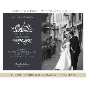 Mini Session Template - Any Theme  Mini Session Template - Photography Marketing Board - Minis - Photoshop template