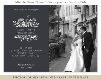 Mini Session Template - Any Theme  Mini Session Template - Photography Marketing Board - Minis - Photoshop template