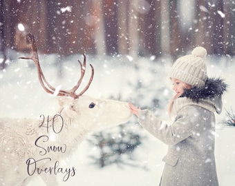 40 Snow Photo Overlays -  Snow Photo Overlays - Holiday Photo Overlays - Snow Photoshop Overlays