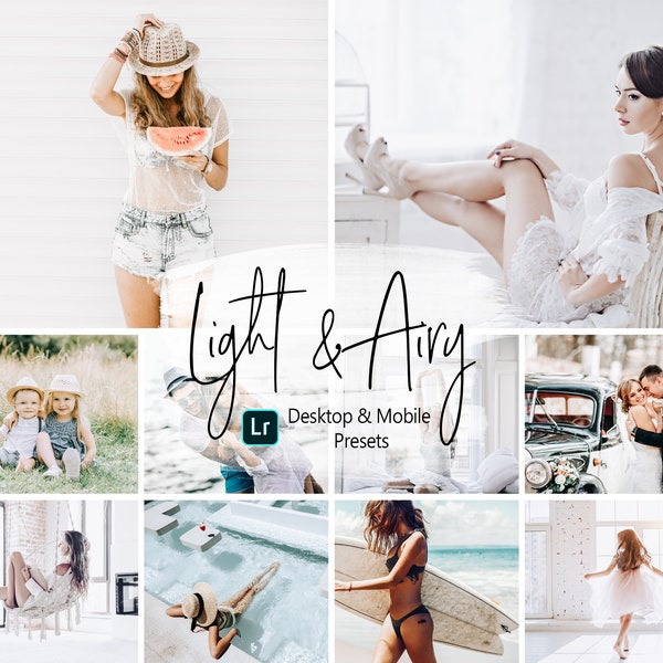 10 Light and Airy Lightroom Presets | Desktop & Mobile Lightroom | Professional Summer Preset | Clean and Bright Presets | Blogger Instagram