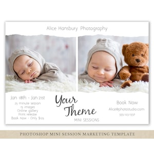 Mini Session Template - Photography marketing - Photo sessions - Photoshop Template - Photography Marketing Board - Your Own Theme Minis