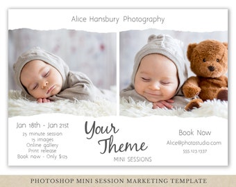 Mini Session Template - Photography Marketing - Photoshop Template - Any Theme