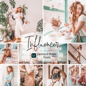 10 Influencer Lightroom Presets | Desktop & Mobile Lightroom | Professional Blogger Preset | Warm and Light Presets | Blogger Instagram