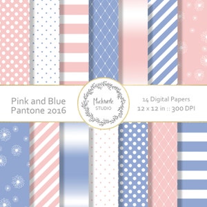 Pink and Blue digital paper - Pink and Blue Clip art - Pink and Blue Clipart - Scrapbook paper - Commercial use