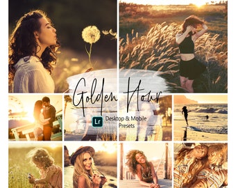 11 Golden Hour Lightroom Presets | Desktop & Mobile Lightroom | Professional Sunset Preset | Golden Hour Sunset Presets | Blogger Instagram