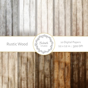 Rustic Wood digital paper Wood clipart Scrapbook paper, Wood Digital Paper, Rustic Wood Texture Digital Paper, Commercial use image 1