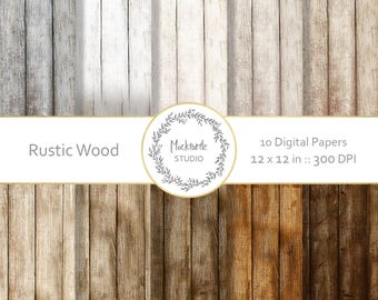 Rustic Wood digital paper - Wood clipart - Scrapbook paper, Wood Digital Paper, Rustic Wood Texture Digital Paper, Commercial use