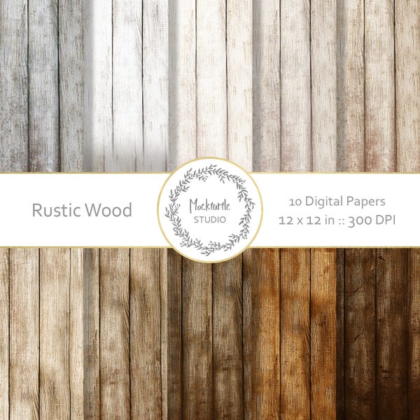 Rustic Wood digital paper - Wood clipart - Scrapbook paper, Wood Digital Paper, Rustic Wood Texture Digital Paper, Commercial use