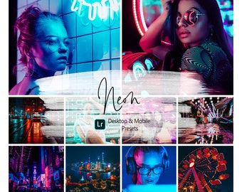 10 Neon Lightroom Presets | Desktop & Mobile | Professional Product Preset | Night City | Tokyo