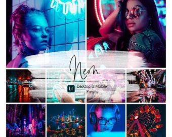 10 Neon Lightroom Presets | Desktop & Mobile Lightroom | Professional Product Preset | Neon Presets | Night City | Tokyo Presets