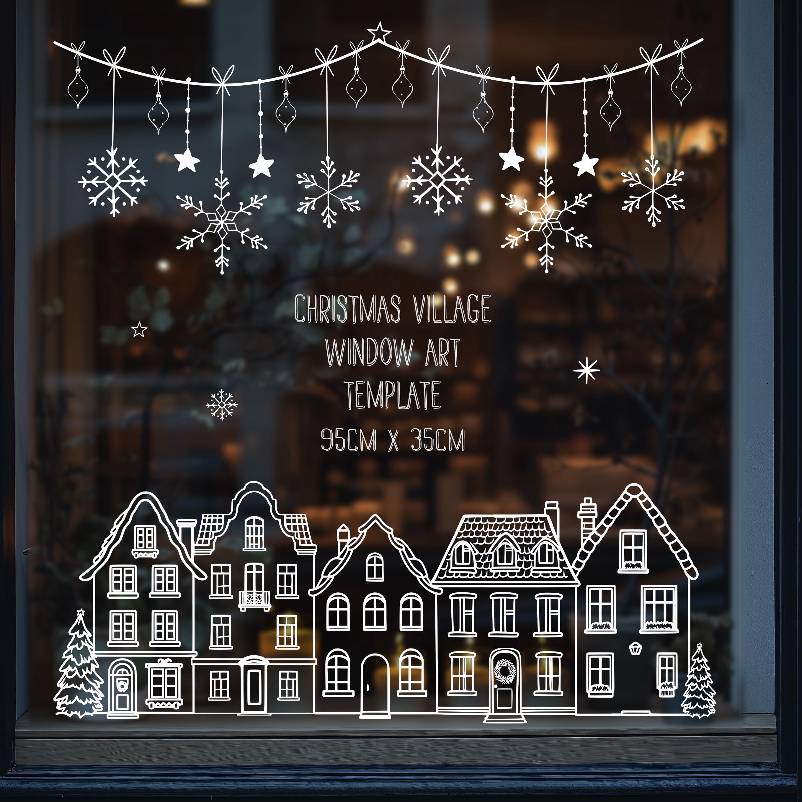 christmas village printable - etsy