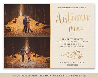 Fall Mini Session Photoshop Template - Photography Marketing (Digital Download)