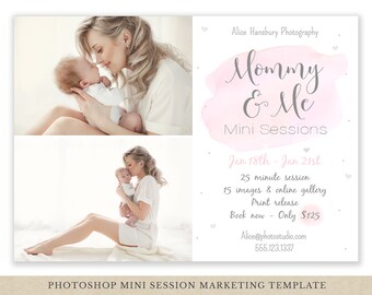 Mommy and Me Mini Session Template - Photography Marketing - Photoshop Template - Mom Mum & Baby Minis