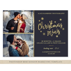 Christmas Mini Session Template - Holiday Mini Session Template - Photography Marketing Board - Holiday Minis - Photoshop - Christmas Minis